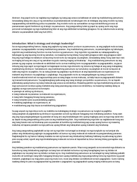 strategic tagalog|Strategic Leadership Tagalog .